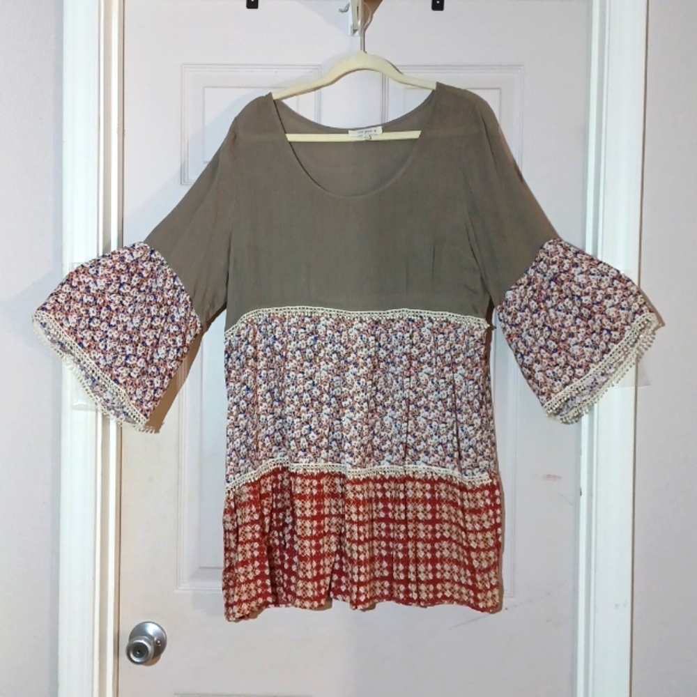UMGEE XL BOHO DRESS WITH BELL SLEEVES WORN ONLY TWICE! - Picture 1 of 7